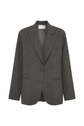 Drew Oversized Textured Blazer - Charcoal